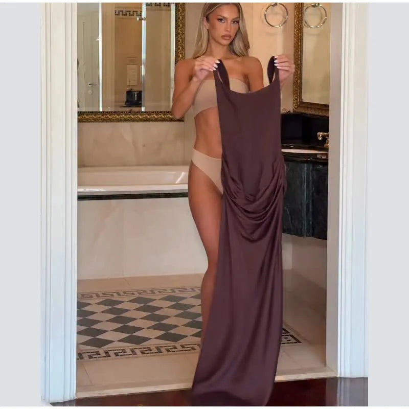 Sexy Square-Neck Halter Mini Dress – 2026 Summer Party Essential