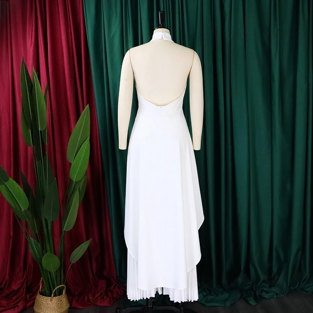 Elegant Tow Piece Set Women Outfit Backless Top