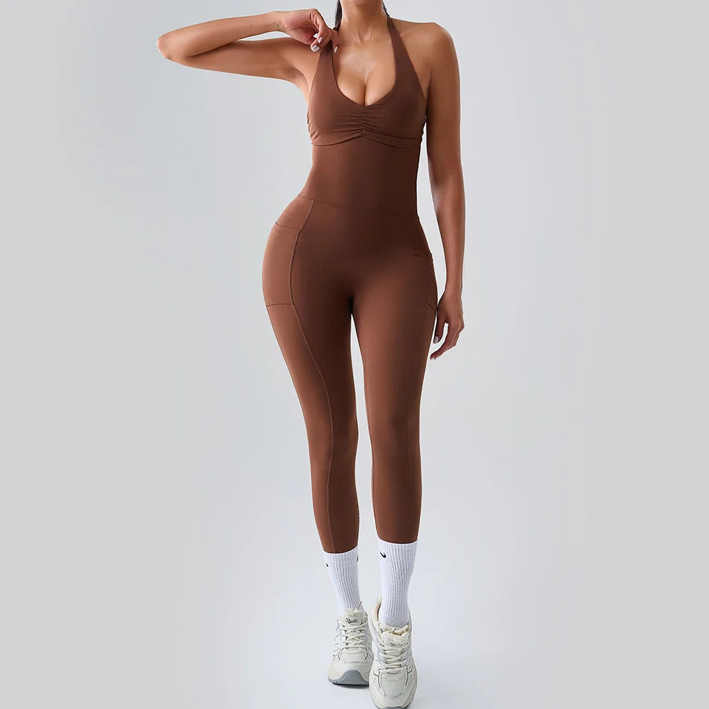 Jumpsuit Gym Set Women Training Yoga Suit Sportswear