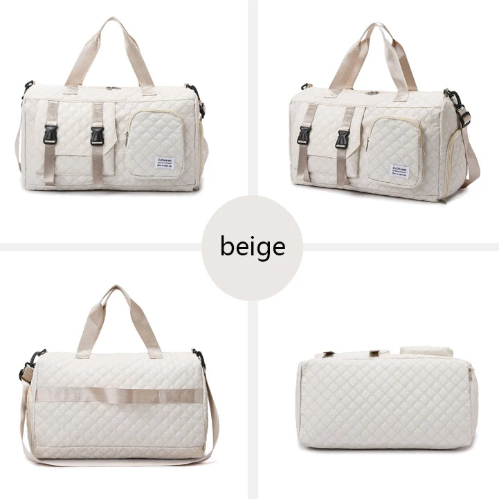 Durable Nylon Travel Duffle Bag, Portable Sports Gym Bag for Overnight Trips