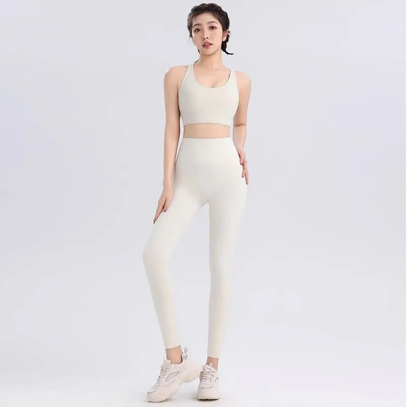 2pcs Women Seamless Yoga Set Sport Suit Gymwear Workout Clothes