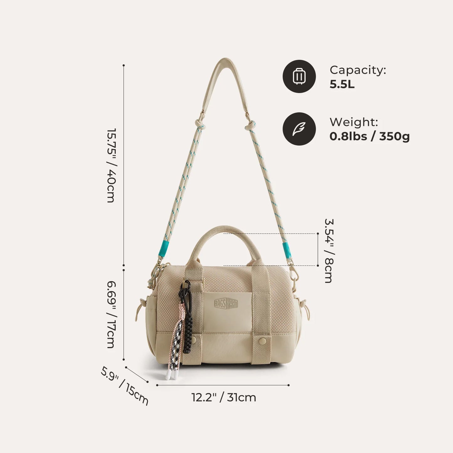 Boston Bag for Women Mini Duffel Shoulder Crossbody Bag Waterproof