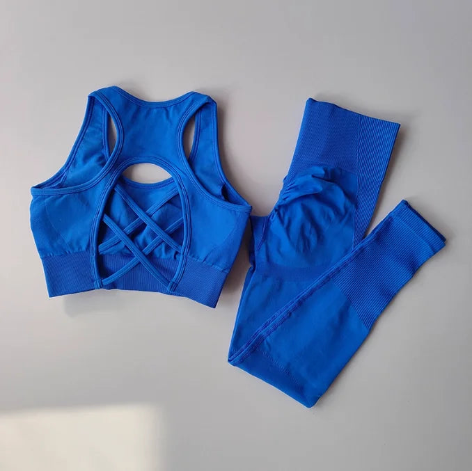 Women's Seamless Workout Set High Waisted Yoga Pants & Sports Bra