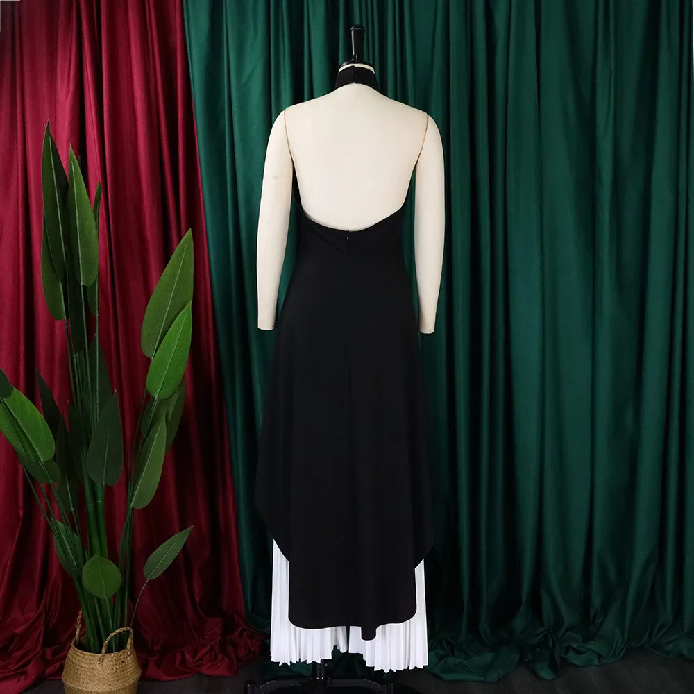 Elegant Tow Piece Set Women Outfit Backless Top