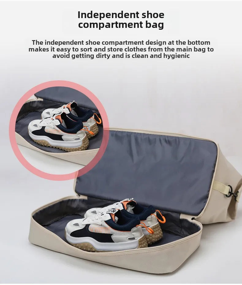 Expandable Travel Duffle Bag for Women, Sports Handbag, Fitness Bag, Large Capacity, One Shoulder Weekend Overnight Bag