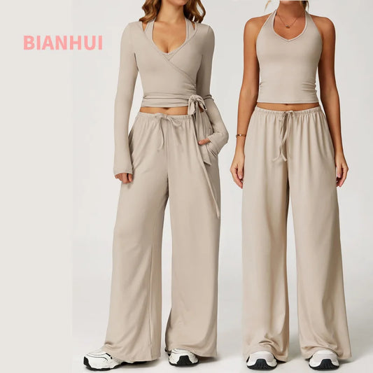 Women Yoga 2/3 Pieces Set Quick-Dry Beauty Back Strap Sports Set