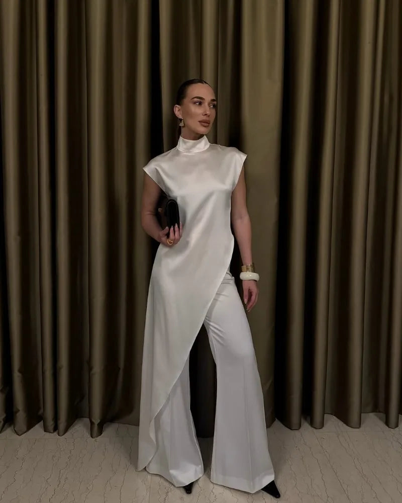 Women Solid Fashion Satin Maxi Dress