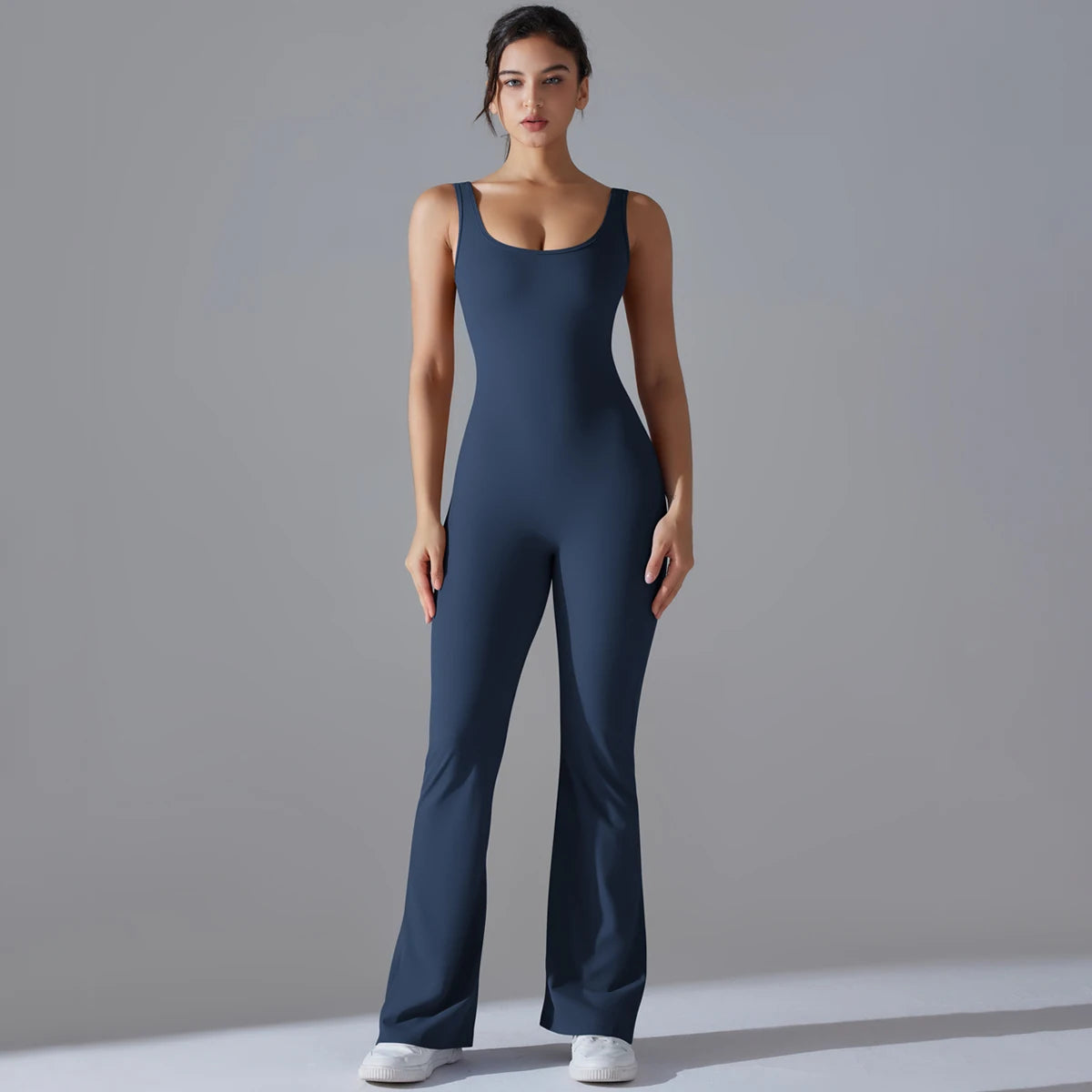Sexy Back V Jumpsuit Gym Set Women Training Yoga Suit