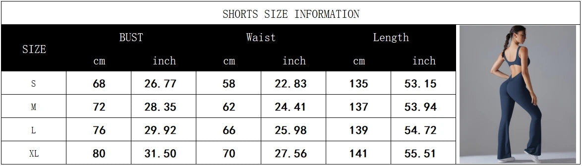 Sexy Back V Jumpsuit Gym Set Women Training Yoga Suit