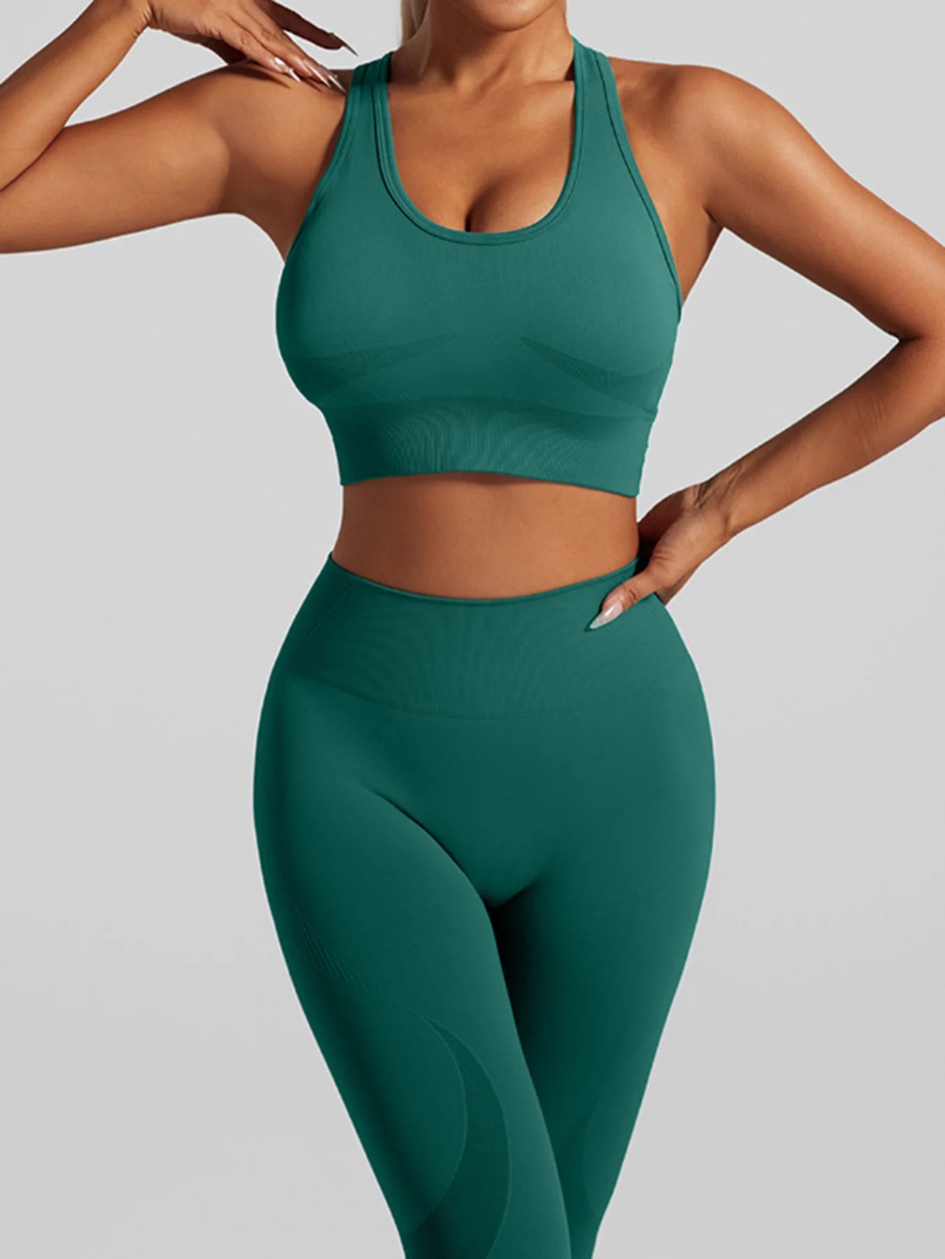 Women's Seamless Workout Set High Waisted Yoga Pants & Sports Bra