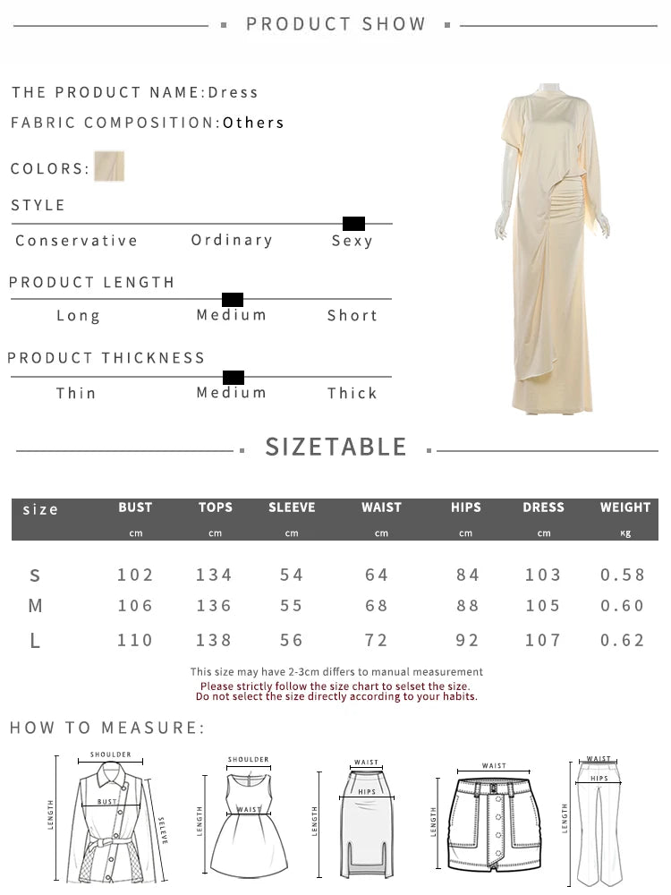 Nibber Elegant 2-Piece Set – Irregular Sleeve Crop Top &amp; Elastic Waist Long Skirt