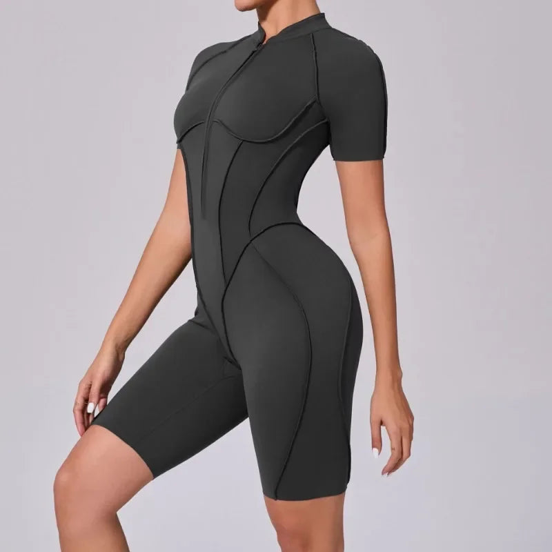 New Seamless Yoga Jumpsuits Sports Fitness Hip-lifting Backless Skinny Zipper