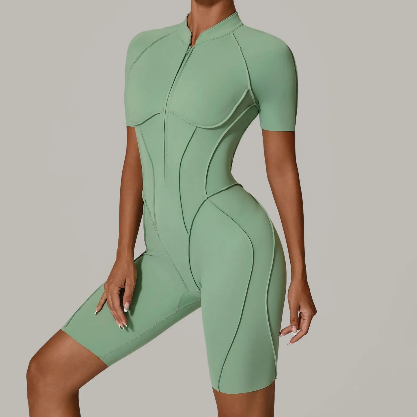 New Seamless Yoga Jumpsuits Sports Fitness Hip-lifting Backless Skinny Zipper