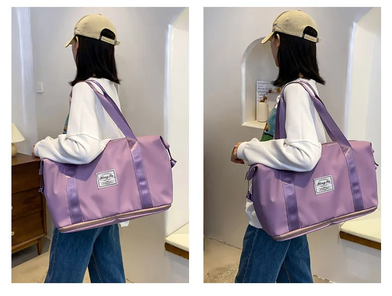 Travel Duffle Bag Nylon Waterproof Sports Gym Tote Bags for Women