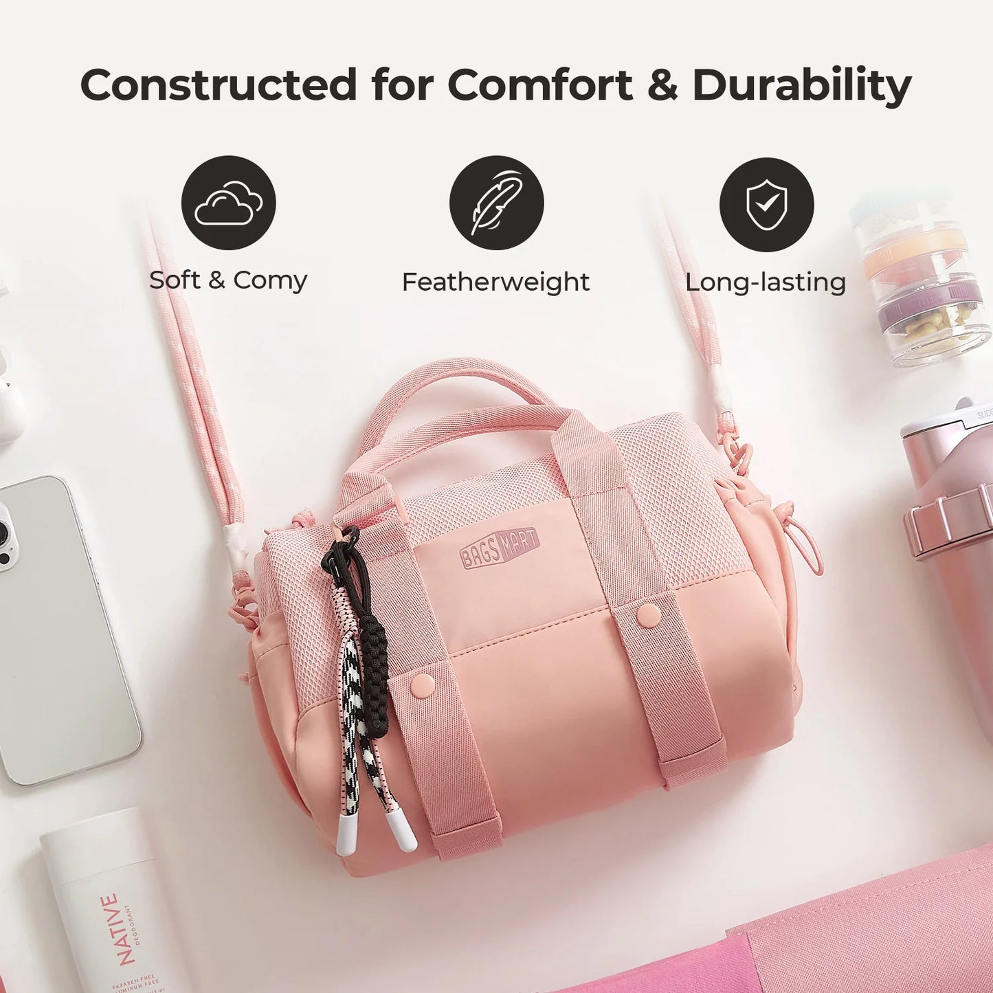Boston Bag for Women Mini Duffel Shoulder Crossbody Bag Waterproof