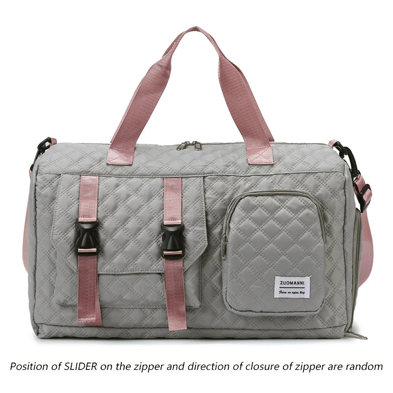 Durable Nylon Travel Duffle Bag, Portable Sports Gym Bag for Overnight Trips