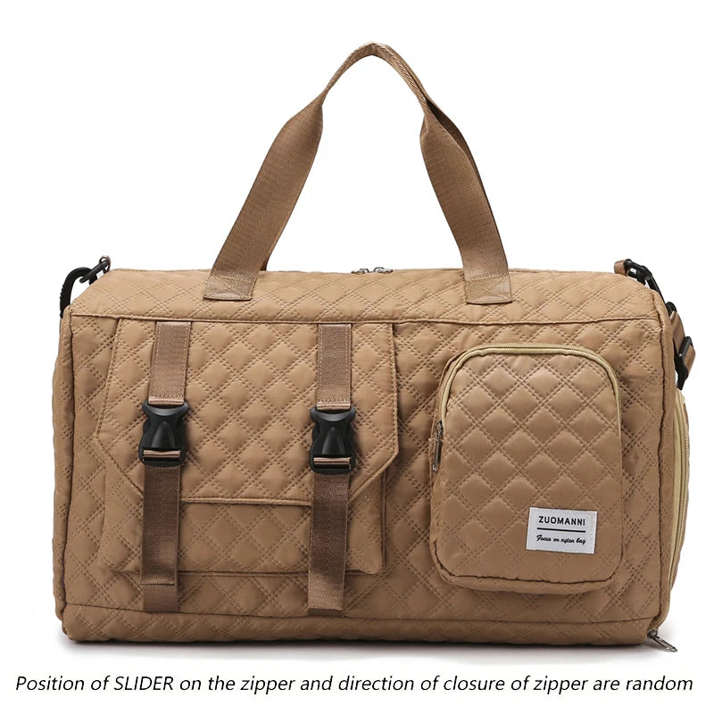 Durable Nylon Travel Duffle Bag, Portable Sports Gym Bag for Overnight Trips