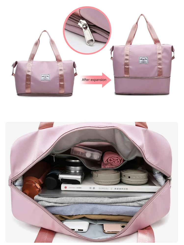 Travel Duffle Bag Nylon Waterproof Sports Gym Tote Bags for Women