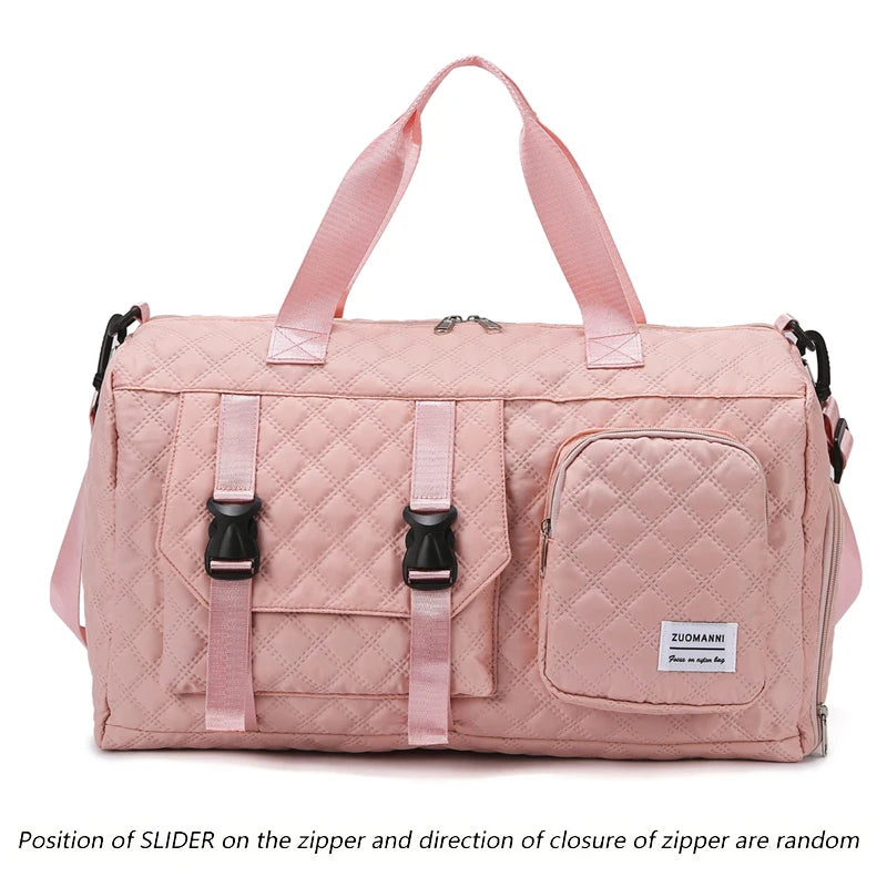 Durable Nylon Travel Duffle Bag, Portable Sports Gym Bag for Overnight Trips