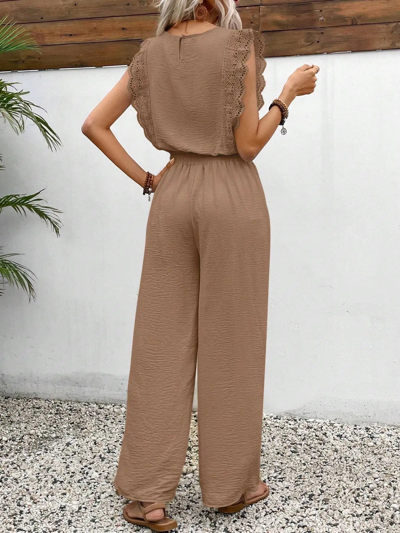 2026 Summer Women's Sleeveless O-Neck Top &amp; Elastic Waist Straight Pants 2-Piece Set