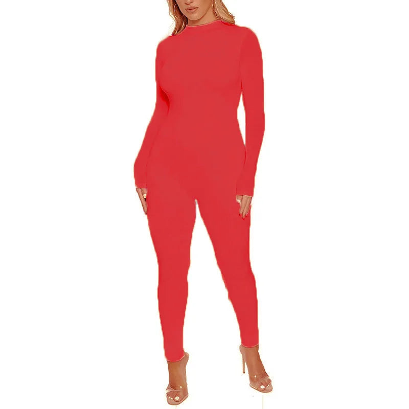 Sexy Jumpsuit Streetwear Long Sleeve Sport Fitness Jumpsuits Romper