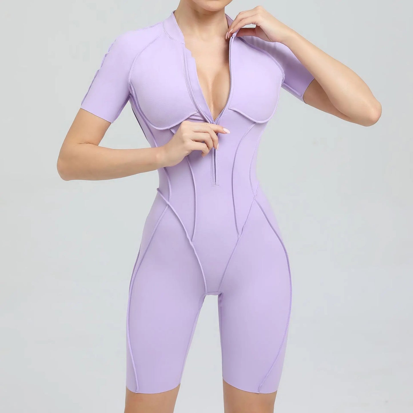 New Seamless Yoga Jumpsuits Sports Fitness Hip-lifting Backless Skinny Zipper