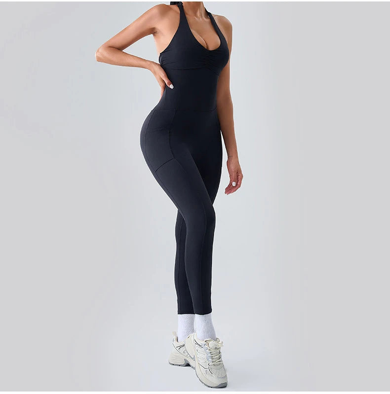 Jumpsuit Gym Set Women Training Yoga Suit Sportswear