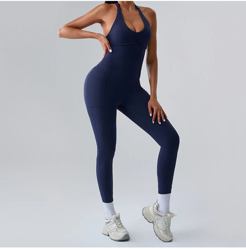 Jumpsuit Gym Set Women Training Yoga Suit Sportswear