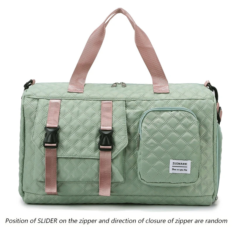 Durable Nylon Travel Duffle Bag, Portable Sports Gym Bag for Overnight Trips