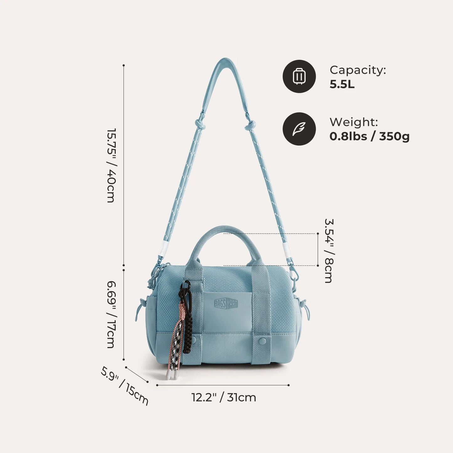 Boston Bag for Women Mini Duffel Shoulder Crossbody Bag Waterproof