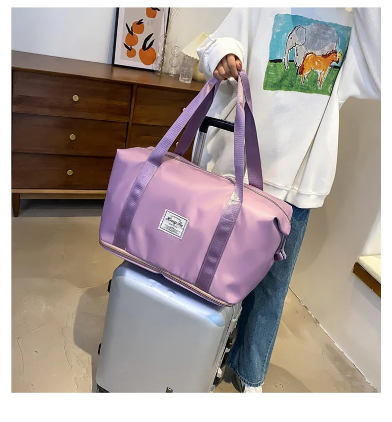 Travel Duffle Bag Nylon Waterproof Sports Gym Tote Bags for Women