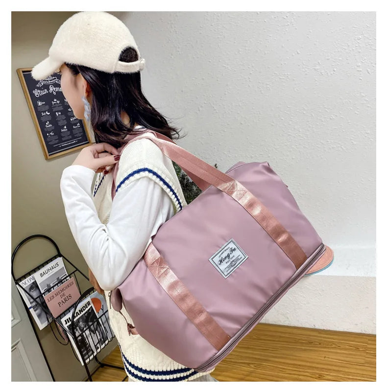 Travel Duffle Bag Nylon Waterproof Sports Gym Tote Bags for Women