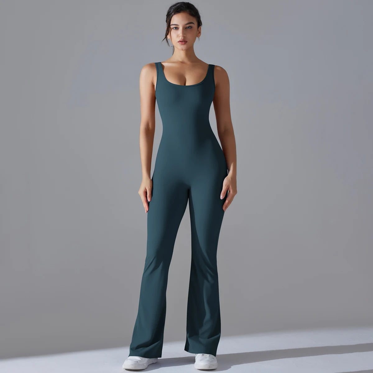 Sexy Back V Jumpsuit Gym Set Women Training Yoga Suit