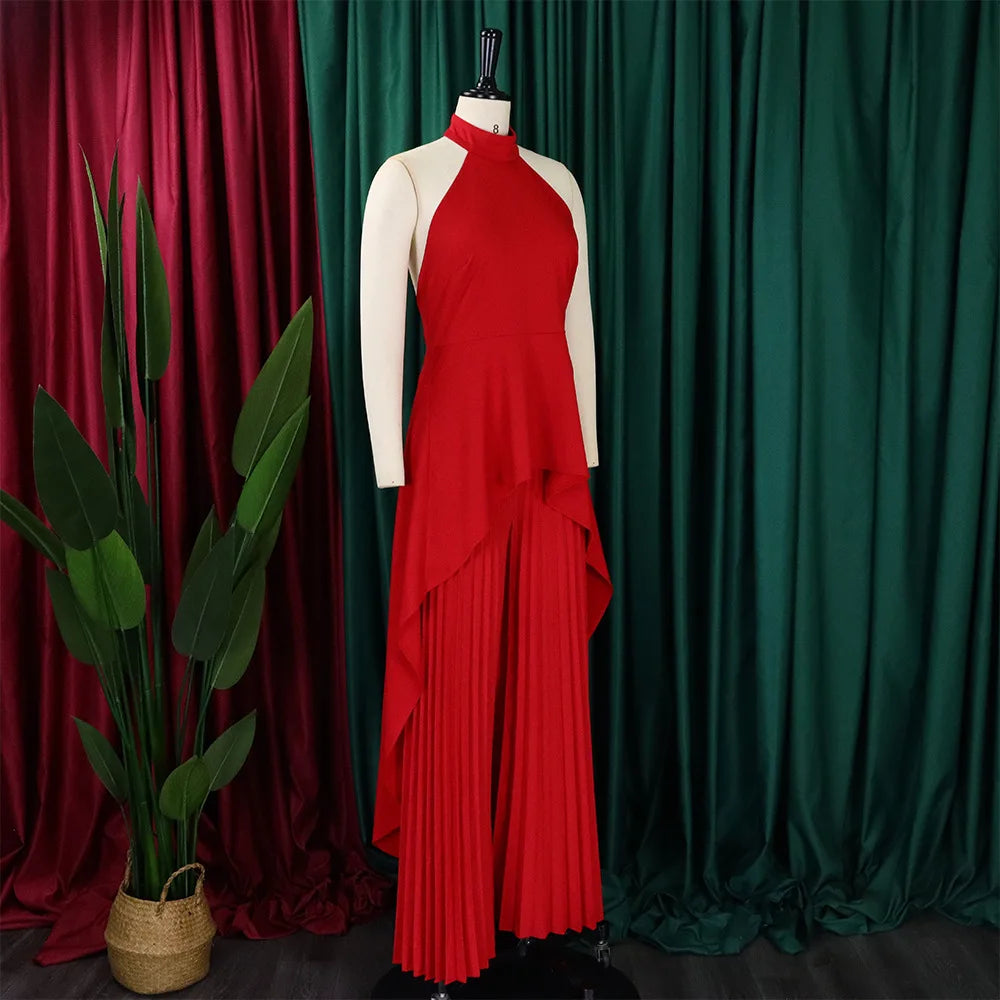 Elegant Tow Piece Set Women Outfit Backless Top