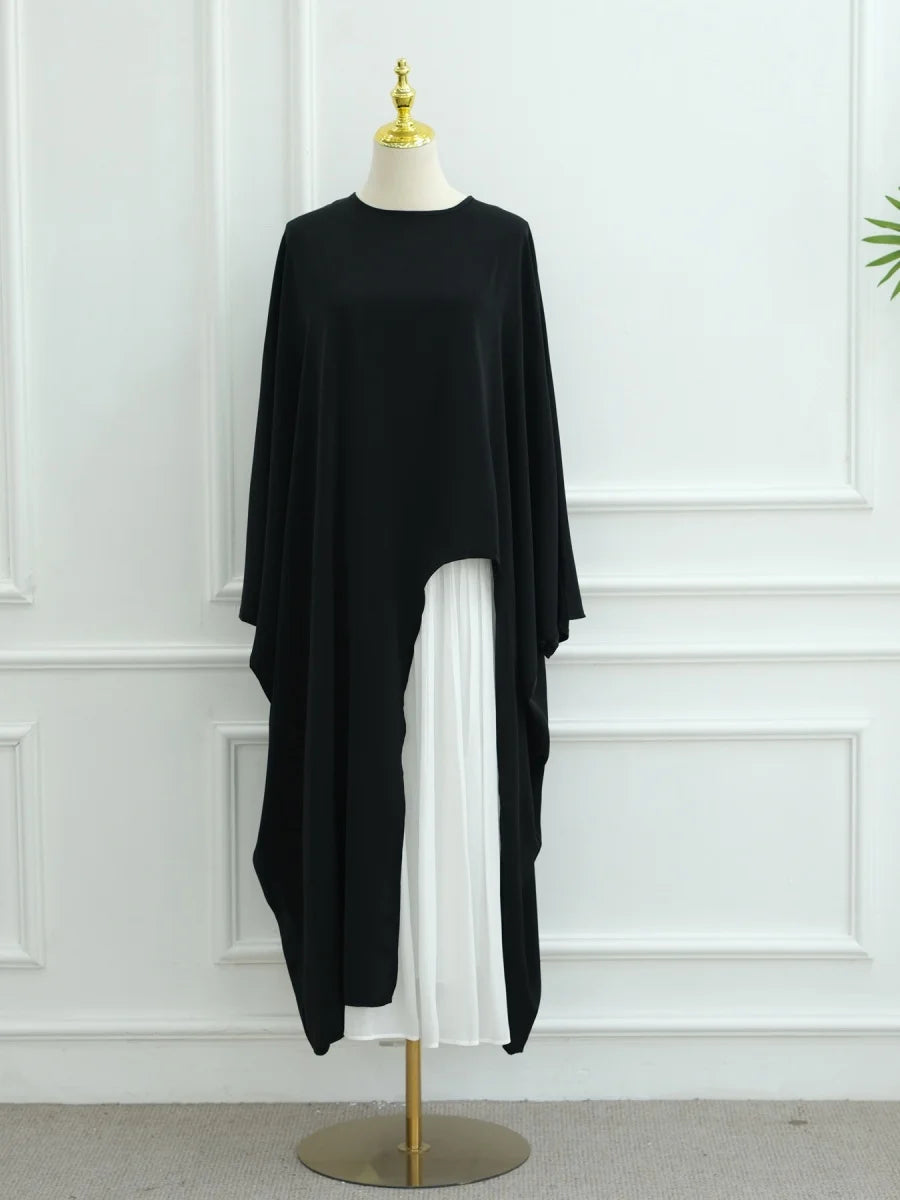 Elegant Modest Abaya – Irregular Solid Long Dress for Muslim Women