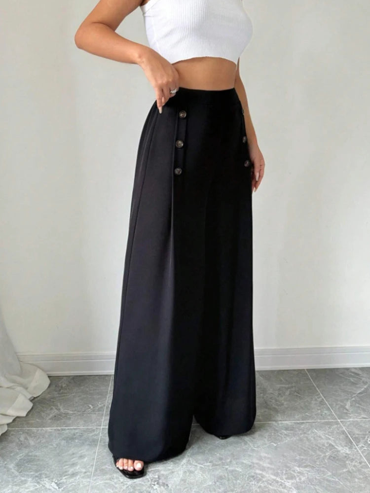 Fashionable Elegant High Waist Wide Leg Pants for Women