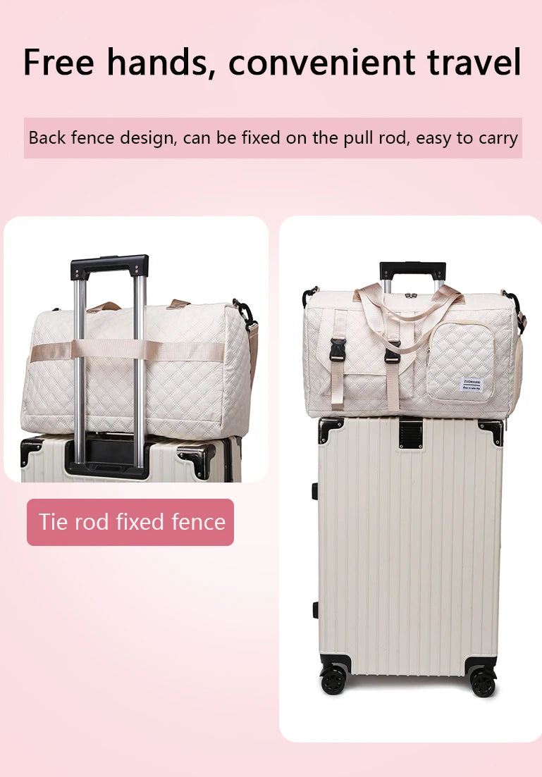 Durable Nylon Travel Duffle Bag, Portable Sports Gym Bag for Overnight Trips