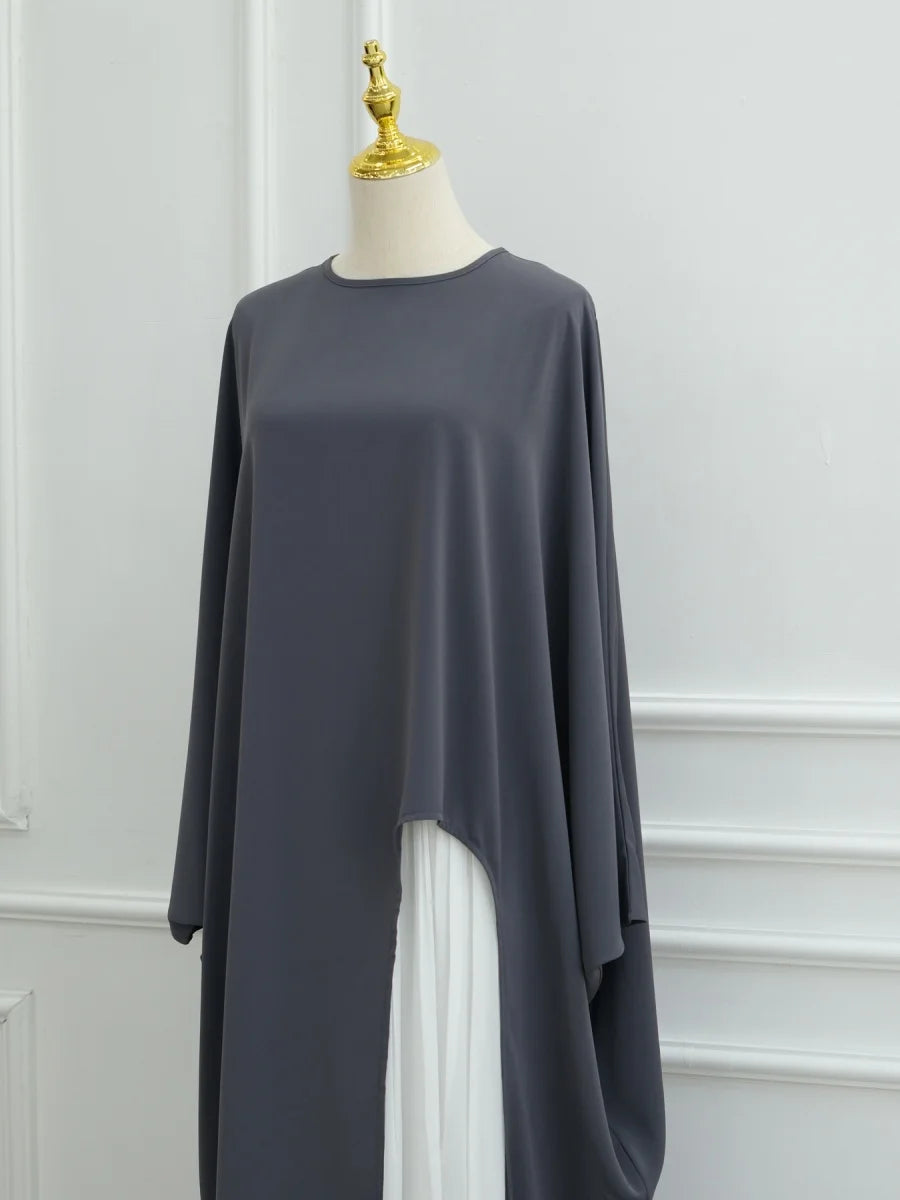 Elegant Modest Abaya – Irregular Solid Long Dress for Muslim Women