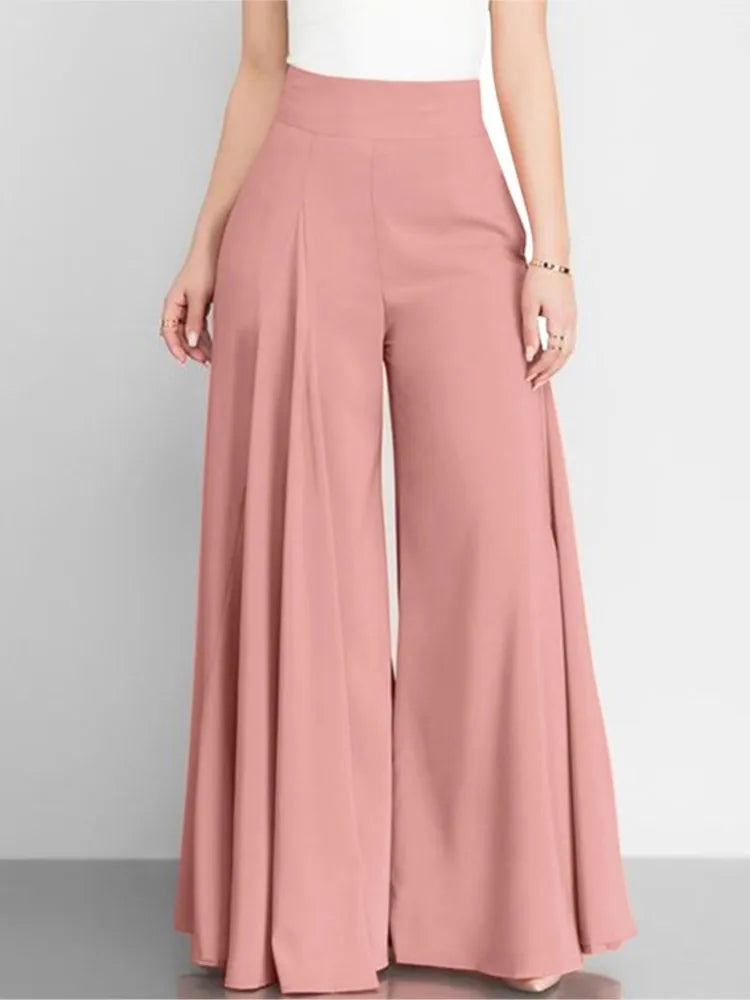 Fashion High Waist Wide Leg Pants For Women Elegant Casual Office