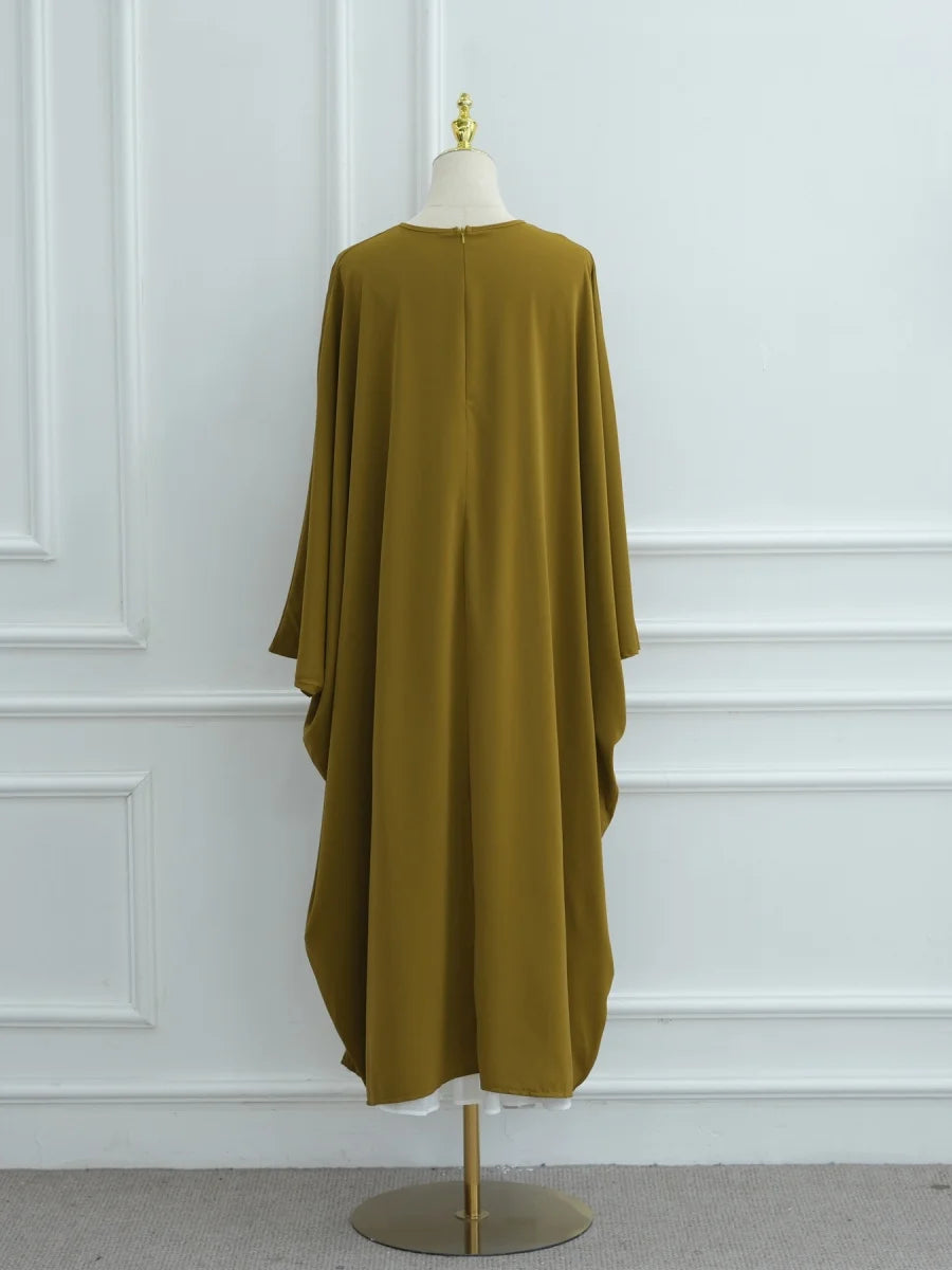 Elegant Modest Abaya – Irregular Solid Long Dress for Muslim Women