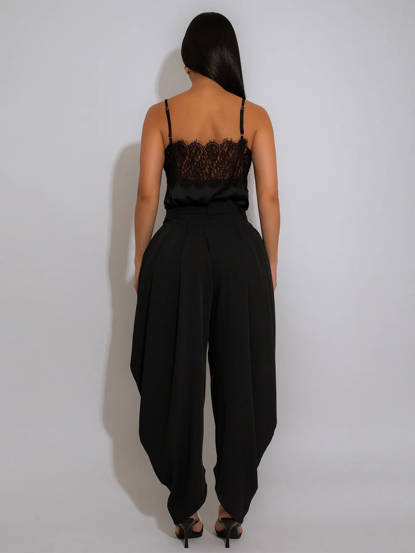 Loose Flower Bud Pants Women High Waist Long Pants