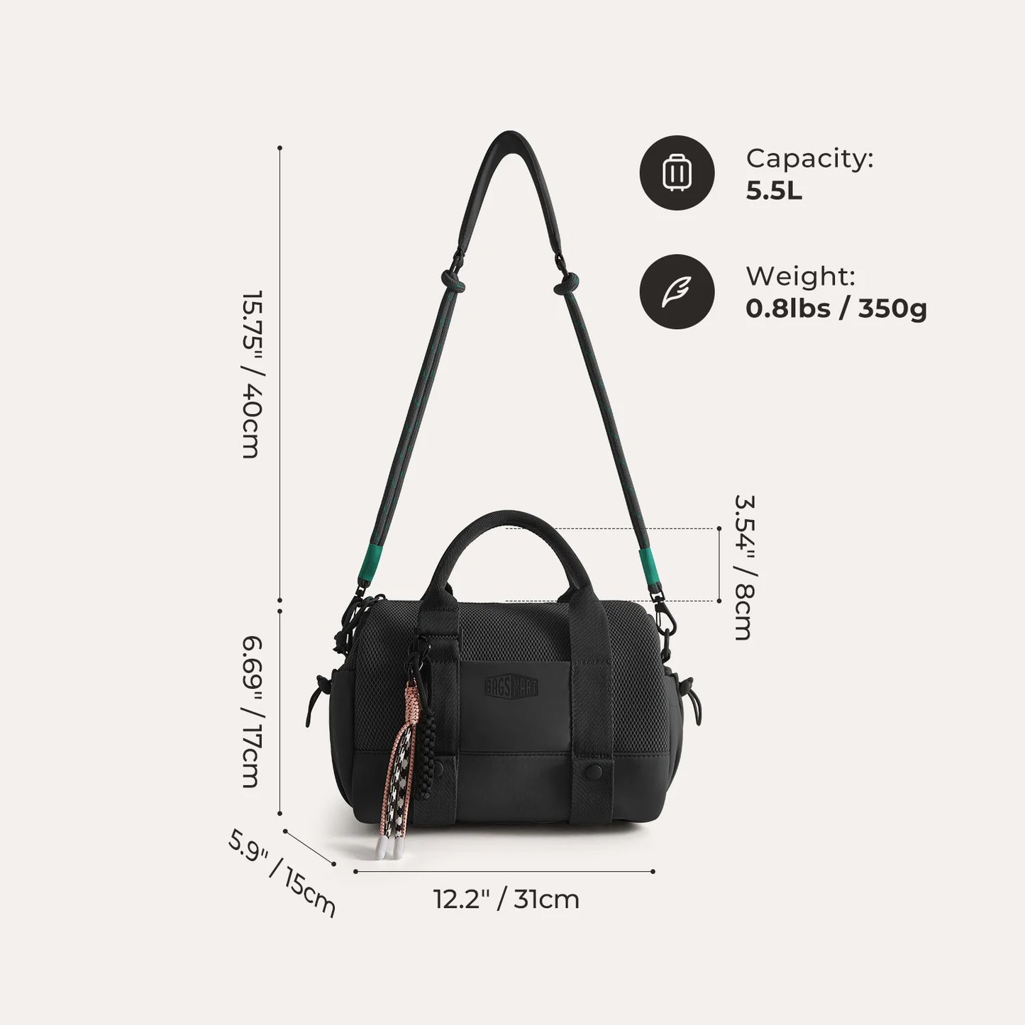 Boston Bag for Women Mini Duffel Shoulder Crossbody Bag Waterproof