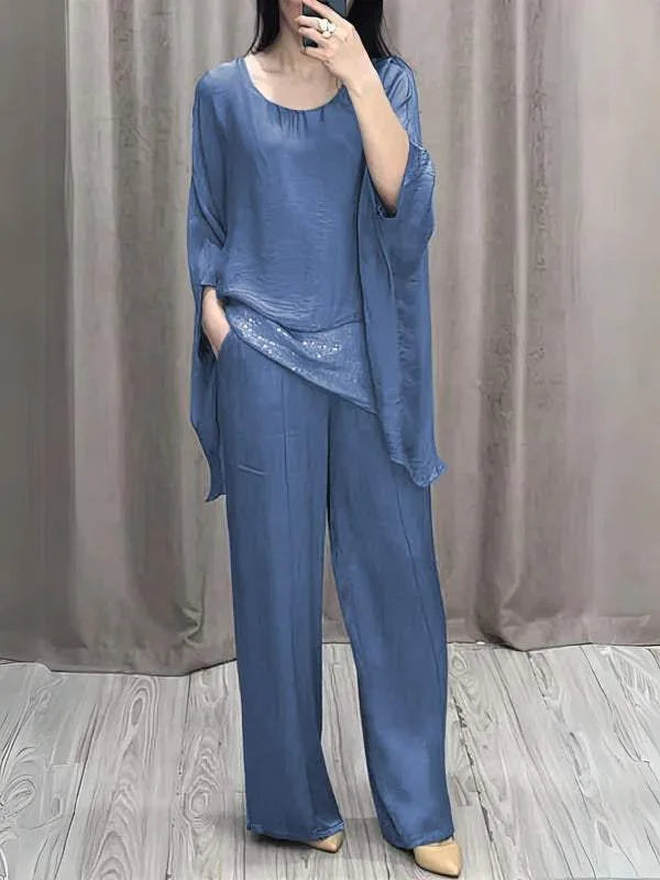 Women Double-layer Top Two-piece Suit