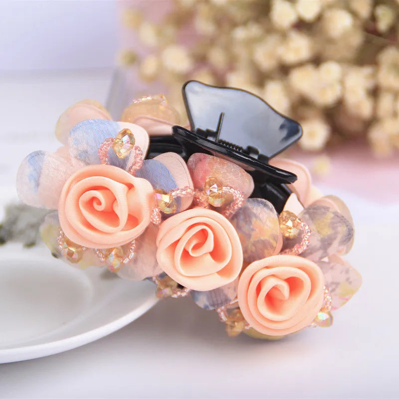 Women Hair Flowers  Claw Clips