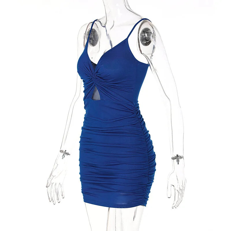 Sexy Spaghetti Strap Backless Bodycon Dress