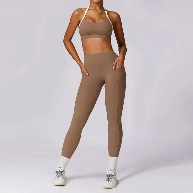 Yoga Set 2PCS Women Sportswear Push Up Workout Clothes