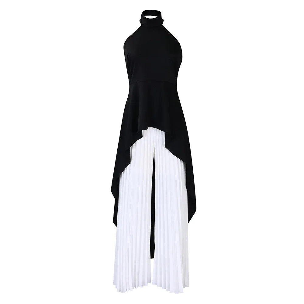 Elegant Tow Piece Set Women Outfit Backless Top