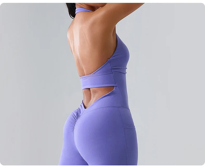 Jumpsuit Gym Set Women Training Yoga Suit Sportswear