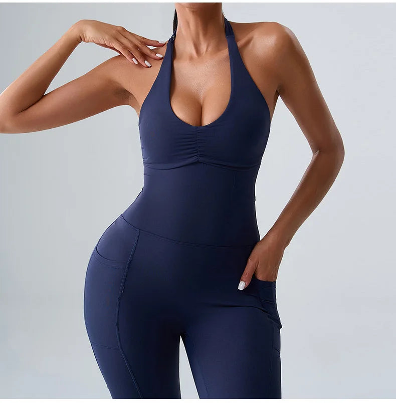 Jumpsuit Gym Set Women Training Yoga Suit Sportswear