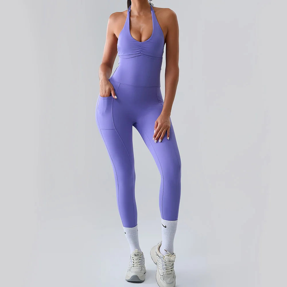 Jumpsuit Gym Set Women Training Yoga Suit Sportswear